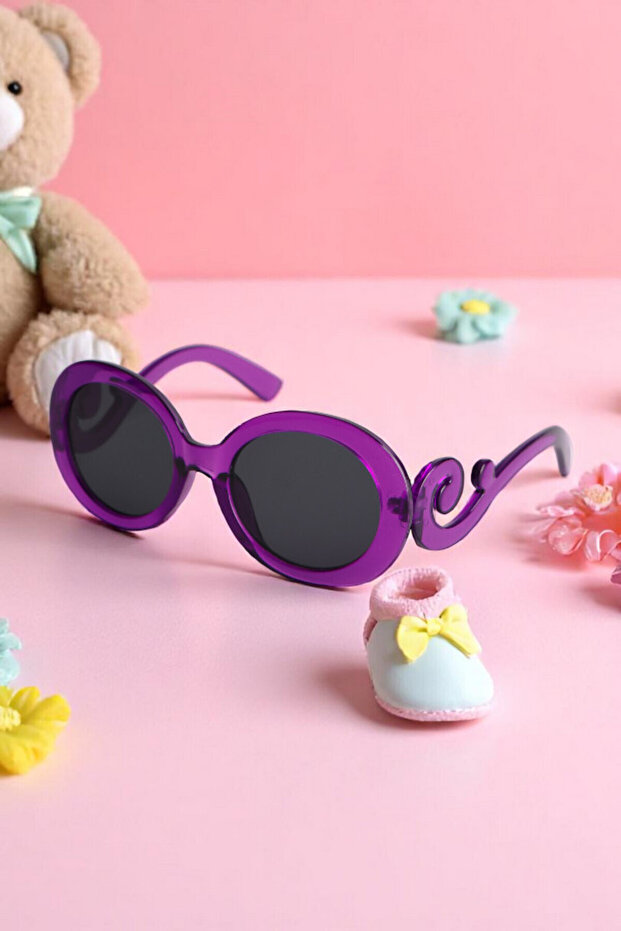 Round Matte 0-10 Years Uv400 Certified Matte Purple Children's Sunglasses