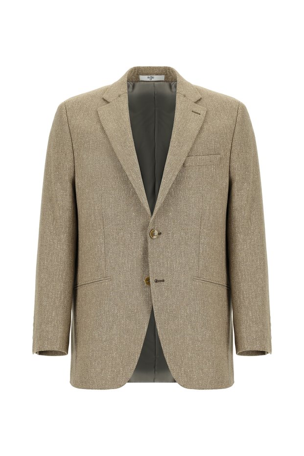 4 Drop Relaxed Fit Comfortable Cut Wool Classic Patterned Jacket