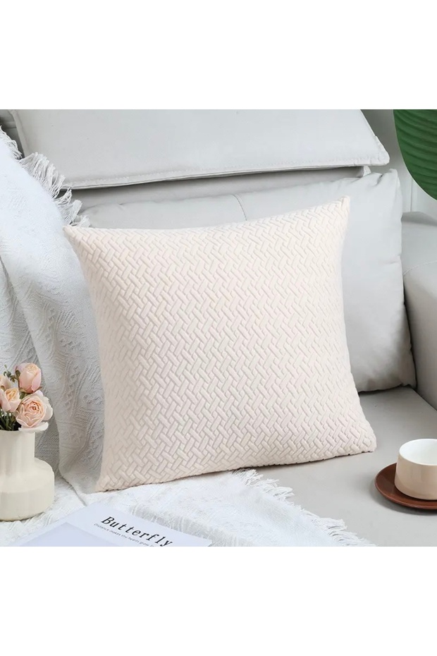 Lycra Flexible Special Design Decorative Throw Pillow Cover (Compatible between 40X40 - 45X45 cm)