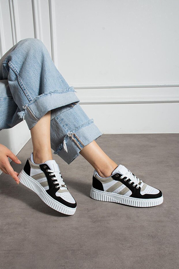 White Black Casual Women's Sneakers