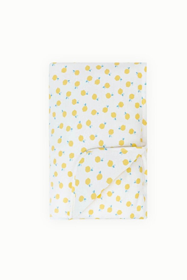 100X150 cm Cotton Baby Blanket Double Sided Fiber Filled Lemons Yellow