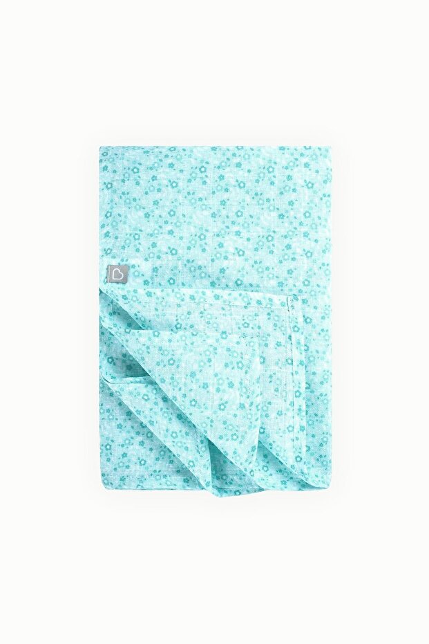 Muslin Cover 120x120 Cm Muslin Green Enamel Flower
