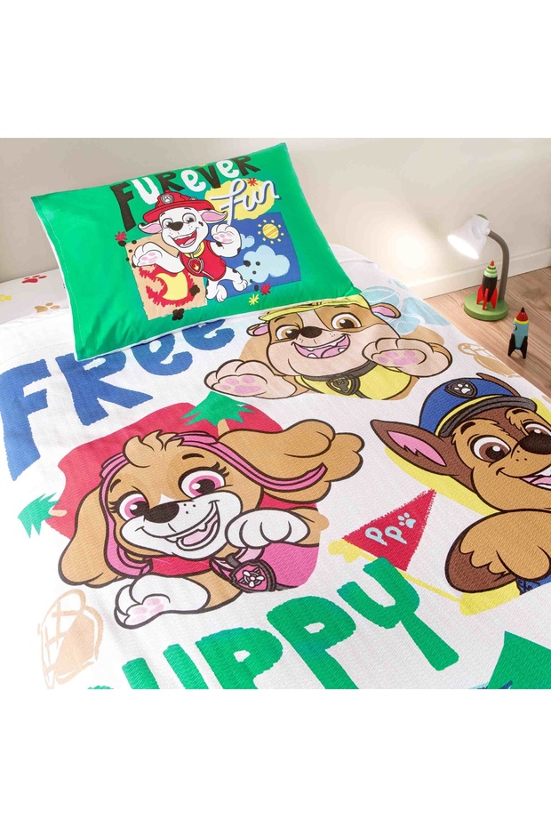Lisanslı Paw Free Hugs Tek Kişilik Pamuk Pike Takımı - 2