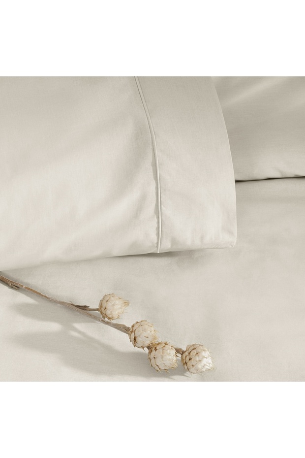 Taç Ranforce Basic Queen Size Nevresim Takımı Ekru - 2