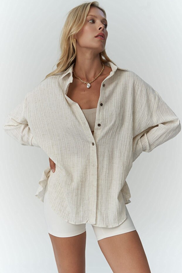 Durres Bej Oversize Gömlek - 1