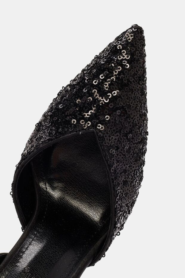 Freya Kadın Siyah Pullu Topuklu Ayakkabı - 5