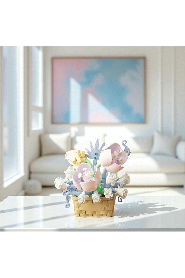 Mini Water Lily Basket – DIY 3D Puzzle Block Set | 166 Piece Decorative Flower Basket Series
