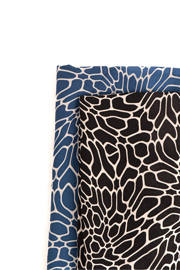 Geometrik Desenli %100 Viskon Kumaş – Akışkan Dokulu Elbiselik, Tuniklik, Pantolonluk Kumaş 2.5 m - 2