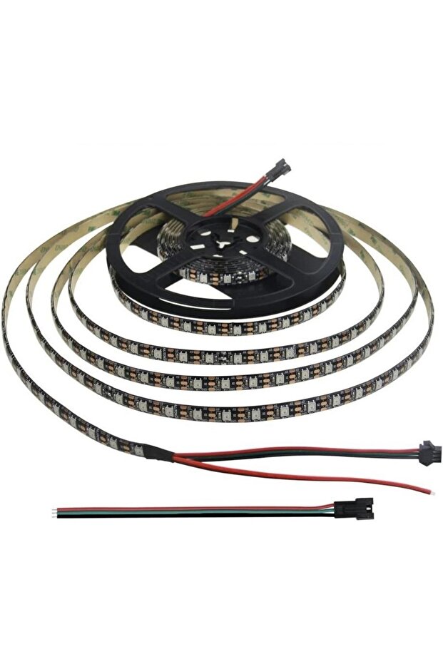 WS2812B ARGB Pixel Şerit LED 5VOLT 5m Ses ve Müzik Duyarli Bluetooth Kontrollü sp107E+Adaptör - 2