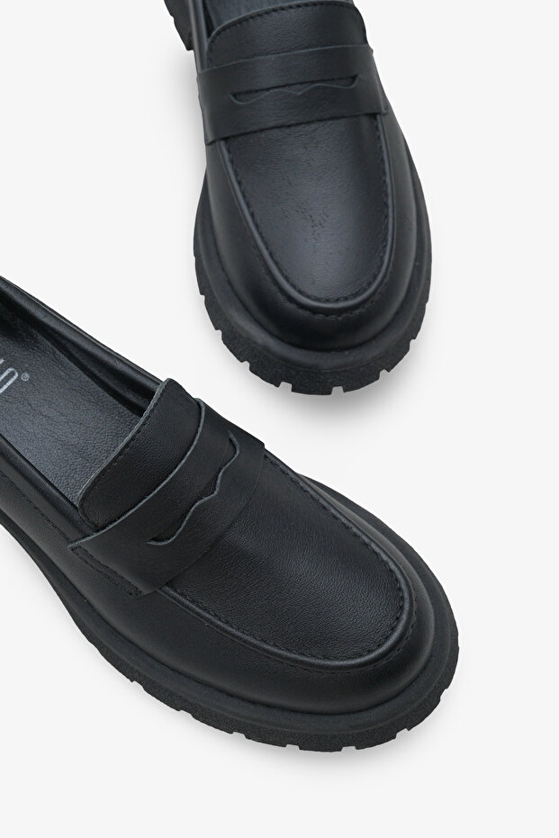 kadın hakiki deri loefar yüksek taban günlük ayakkabı mery - 3