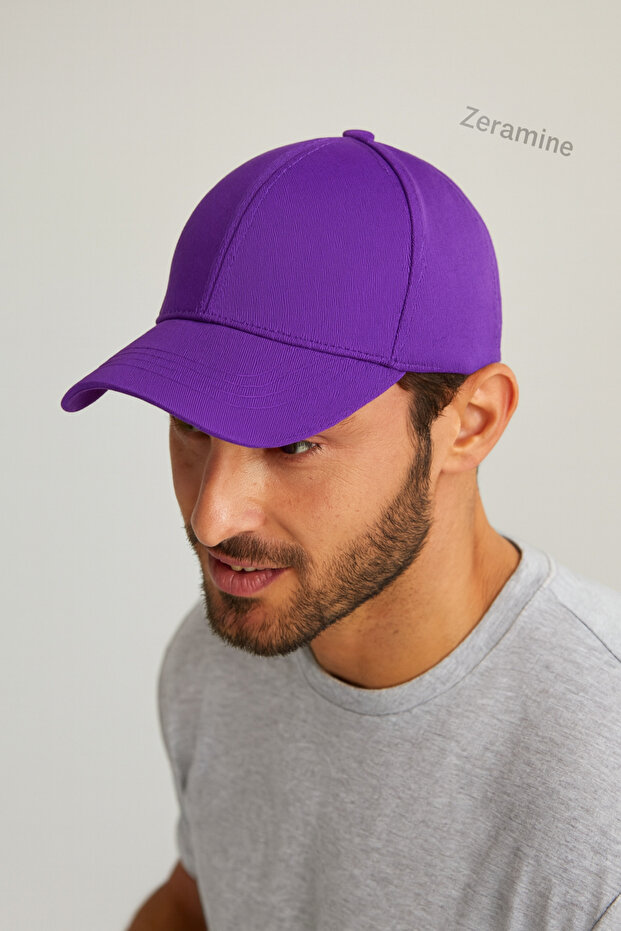 Unisex Ayarlanabilir Spor Şapka Kep Mor Şapka - 3