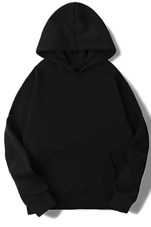 Hooded Unprinted Plain Oversize Hoodie Sweatshirt with 3 Threaded Strands