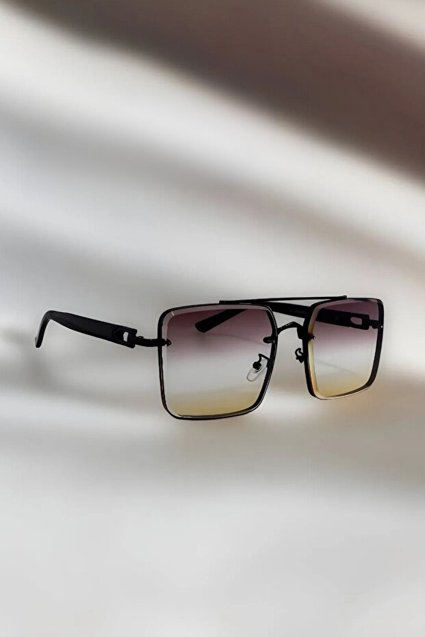 Door High Quality Titanium Consept Smoked Gradient Glass Unisex Sunglasses