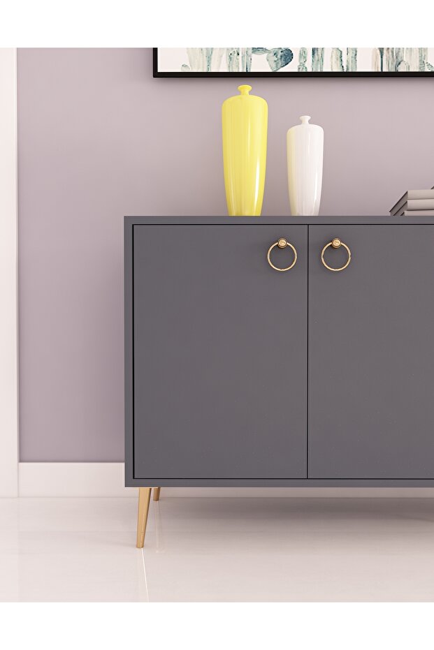 Lara Konsol | Antrasit - Antrasit - 4