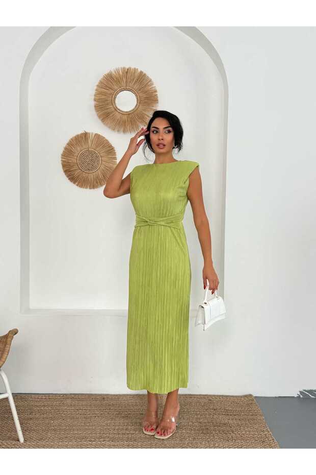 Bel Detaylı Piliseli DANIEL Elbise - 3