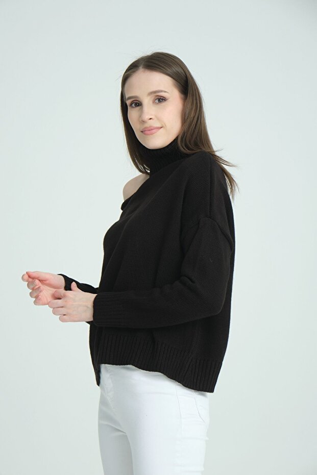 Pulover oversize cu umeri înalți - 3