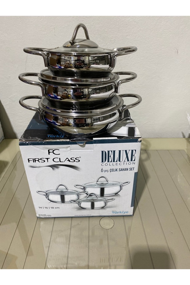 FIRST CLASS 3’LÜ ÇELİK SAHAN SETİ 6 PARÇA - 2