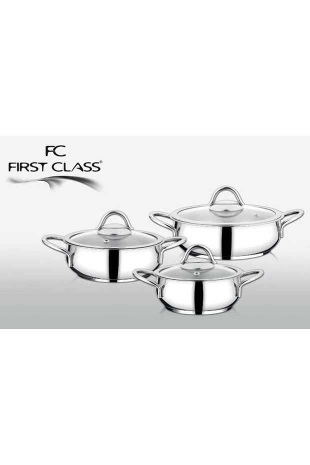 FIRST CLASS 3’LÜ ÇELİK SAHAN SETİ 6 PARÇA - 1