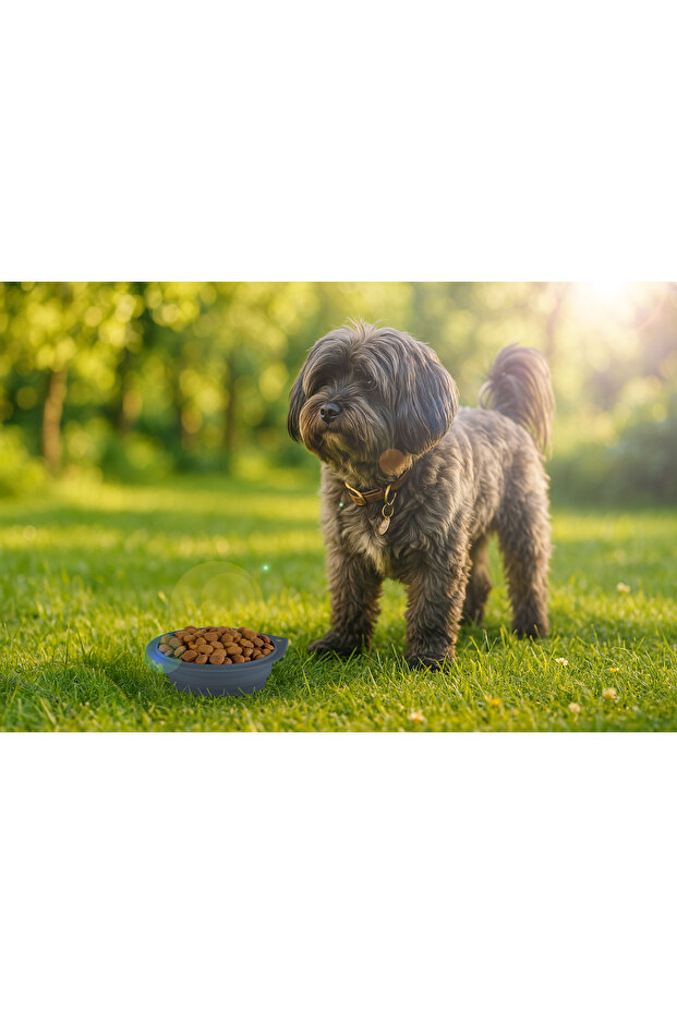 Silikon Katlanabilir Evcil Havyan Mama/Su Kabı Deep Blue - 8