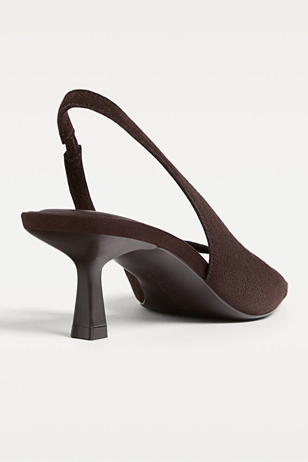 Deri topuklu sandalet - 3