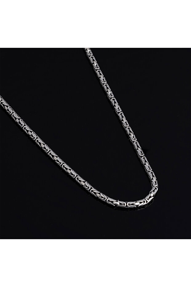 Çelik Ince Kral Kolye - 2