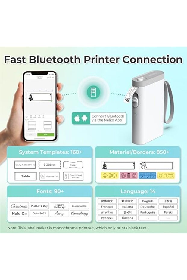 Bluetooth P21 Self-Adhesive Label Printer, Portable Wireless Mini Labelling Device for iOS And - 4