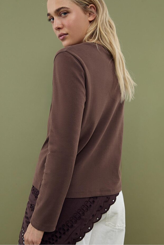 Normal Kesim Pamuklu Basic Tişört - 5