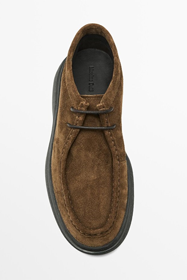 Burnu dikişli kalın süet bilekte bot - 3