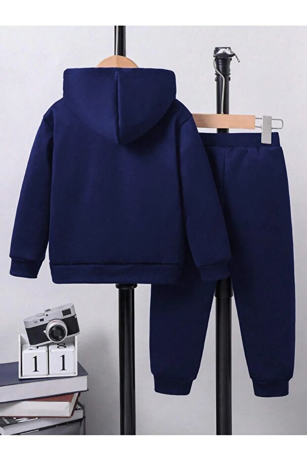 Çocuk Unısex "MINICRAFT ALEX" Özel Baskılı Kapşolu Eşofman Takımı - 3