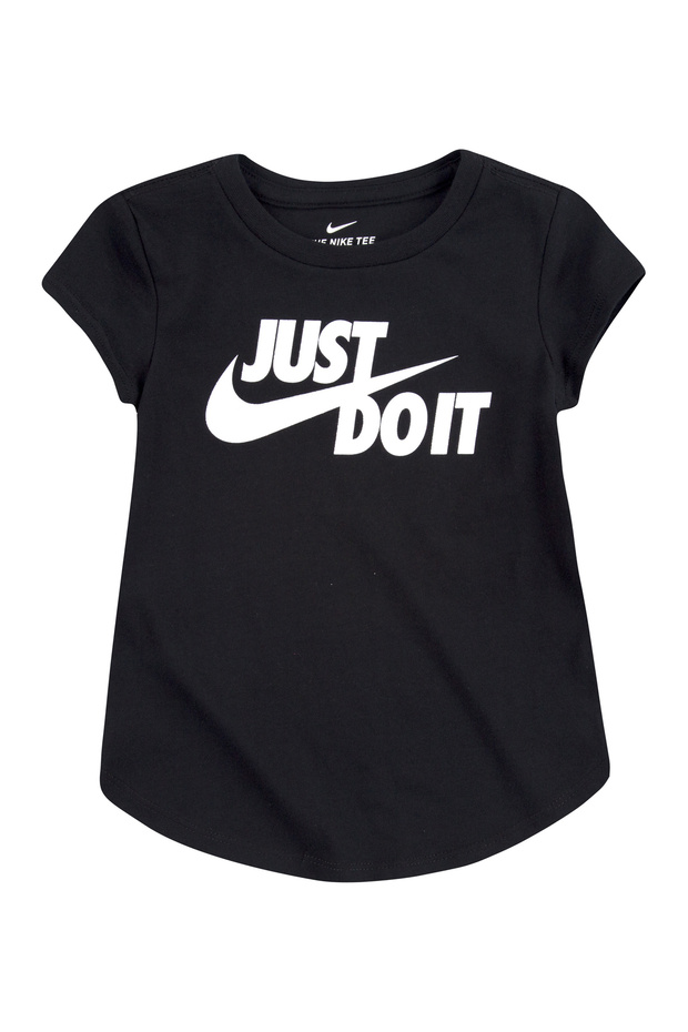تي شيرت JDI Swoosh Split - أسود
