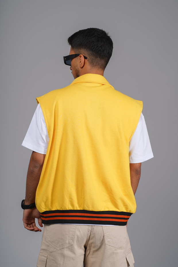 Oversize Kalıp Aplikeli Unisex Yelek - 6