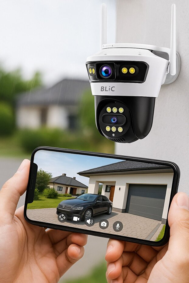 6MP Wi-Fi Trinoküler 3 Lensli 8XZOOM Dış Mekan Gece Görüşlü Akıllı Ip Güvenlik Kamerası - 3