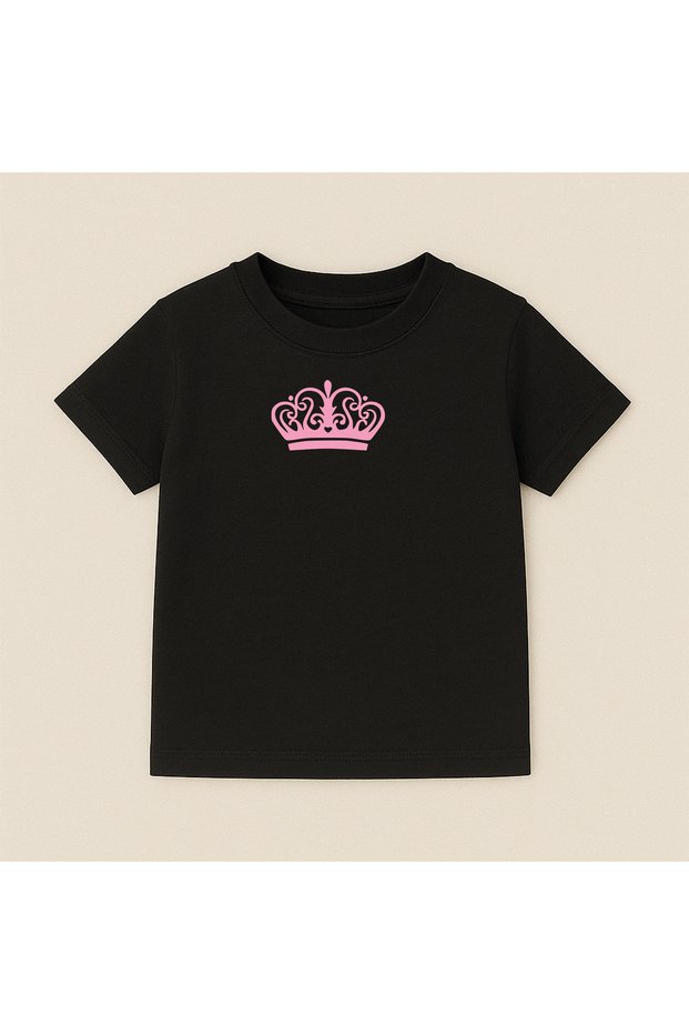 Crown Crew Neck 100% Cotton Printed Short Sleeve Children's and Teenage T-Shirt