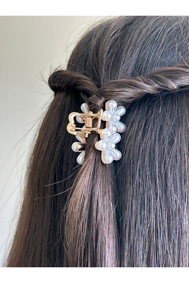 مشبك مزدوج بمزلاج مع اللؤلؤ - 3