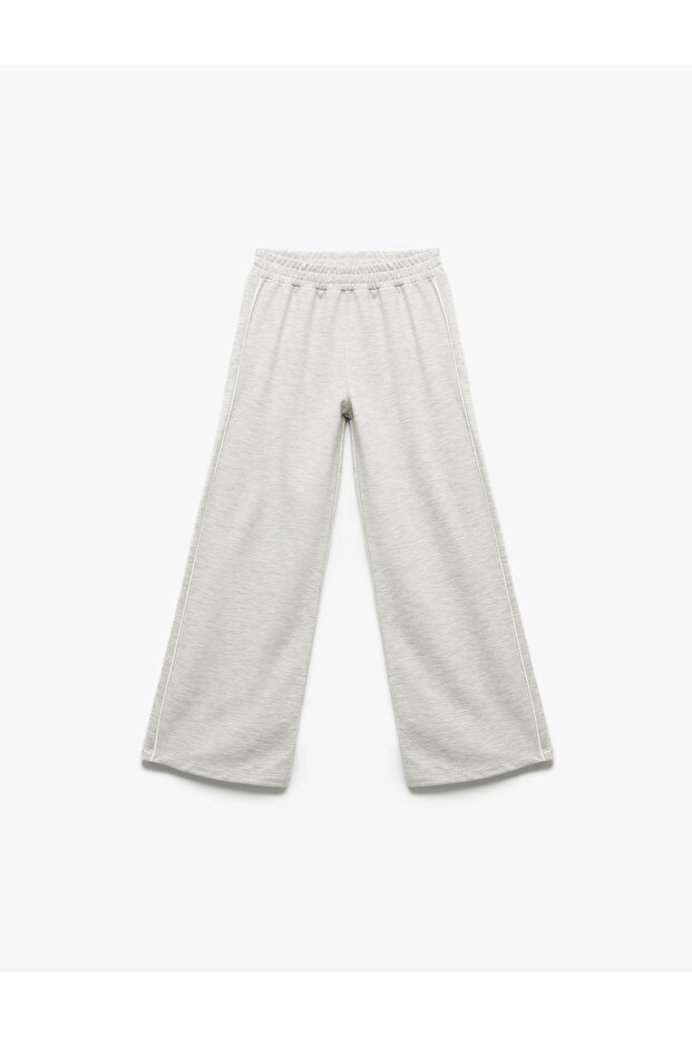 Raised Piping Wide Leg Sweatpants