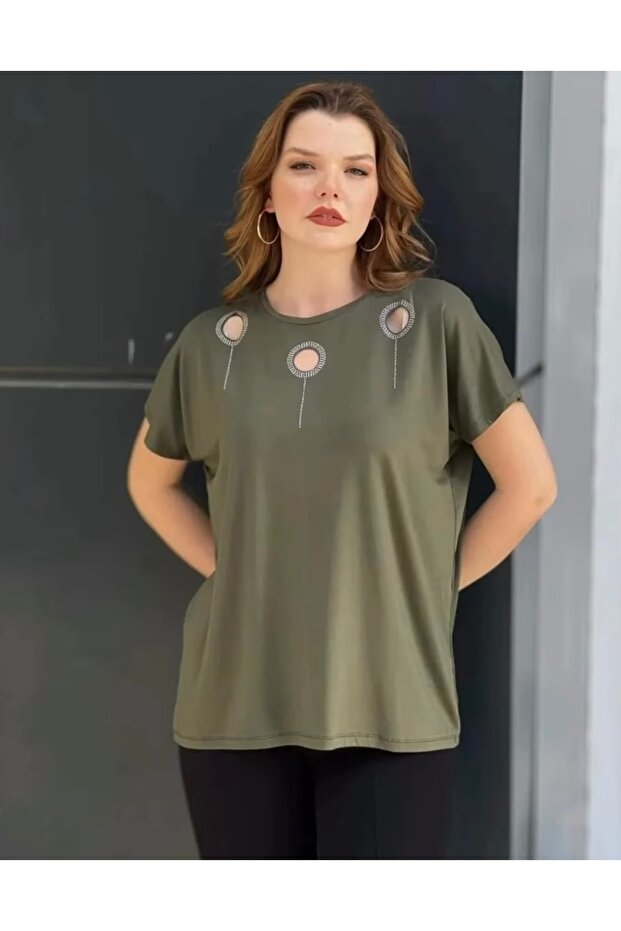 Taşlı penye Tshirt - 2