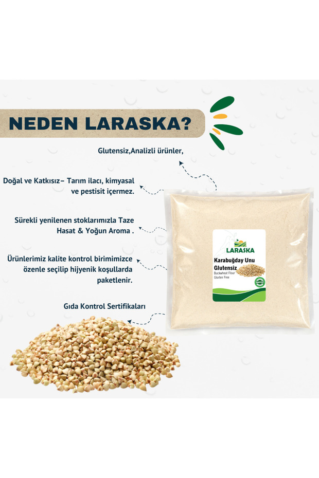 Glutensiz Çiğ Karabuğday Unu - 250g Raw Buckwheat Flour Greçka - 4