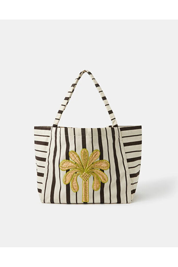 STRIPE PALM SHOPPER Natural - 2