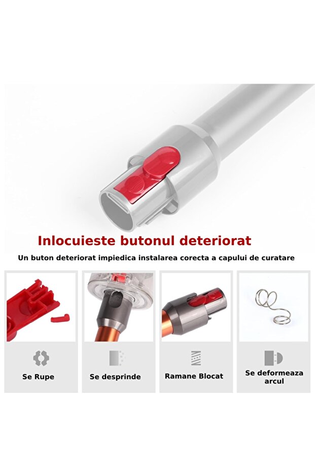 Set of 2 flaps with locking button compatible with Dyson vacuum cleaners model V7 V8 V10 V11 V12 V15 - 5