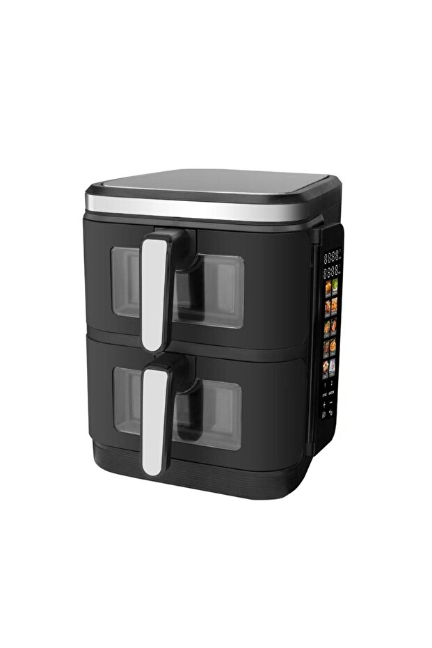 Compact digital air fryer with touchscreen controls, rapid hot air circulation, and easy cleanup. - 1