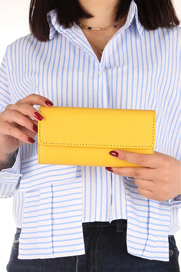 Genuine Leather Hand Stitched Women's Portfolio Wallet