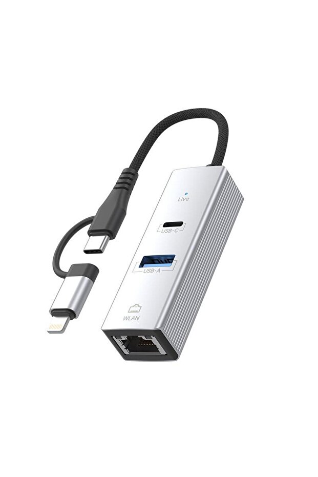 LC-31L Multi Functional RJ45 Converter Type C +Lightning Wlan 2in1 Dönüştürücü USB Çoklayıcı - 2