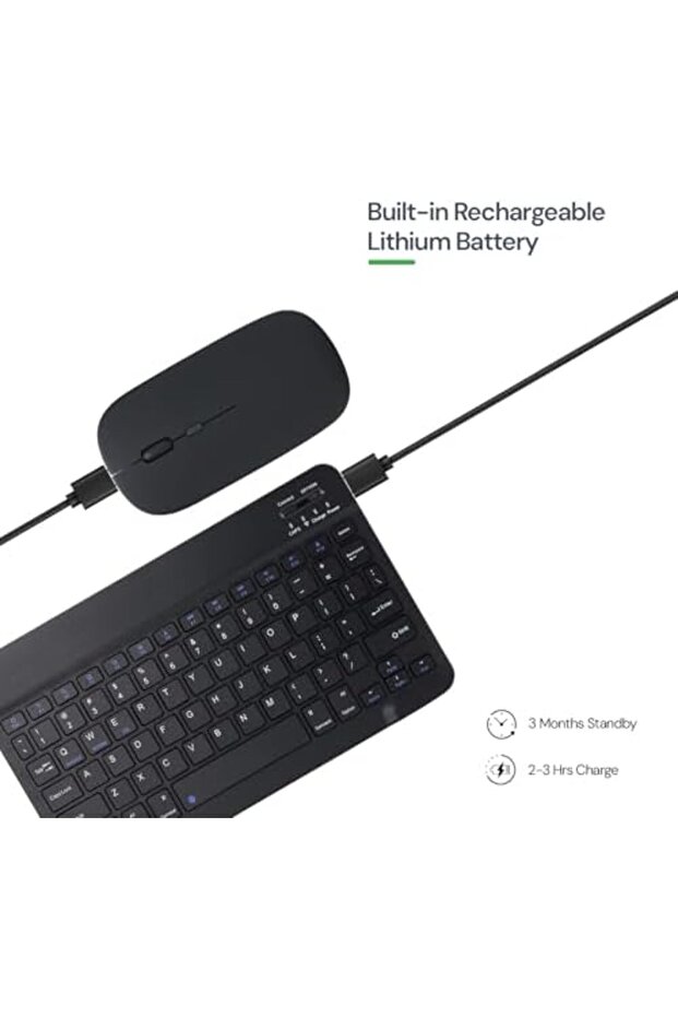 Ultra-Slim Bluetooth Keyboard and Mouse Combo, Rechargeable Portable Wireless Keyboard Mouse - 8