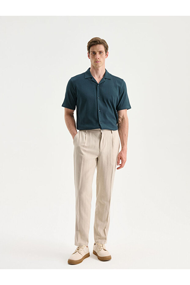 Standardfit Linen Blend Men's Trousers from Uzg Store for Style Enthusiasts