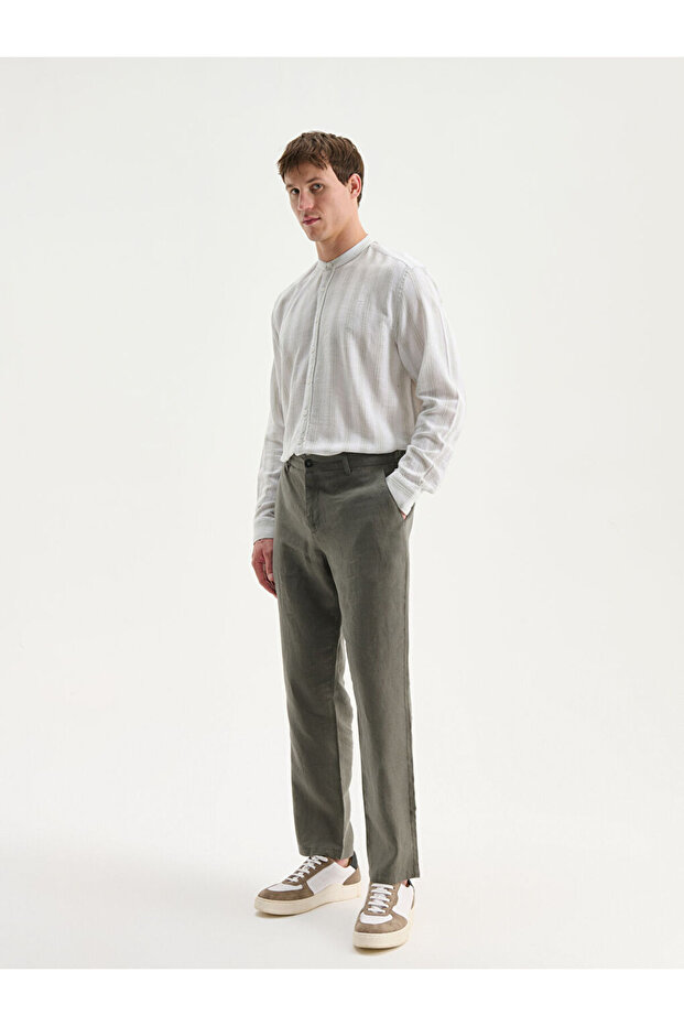 Create Your Style with Uzg Store |   Standard Fit Linen Men's Trousers - 1