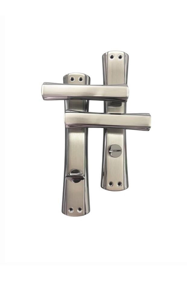 Venedik Açmalı Füme Saten Oda Kapı Kolu-Kolay Montaj, Iç Kapı Kolu, Modern Kapı Kolu (1 Takım)-SOL - 5
