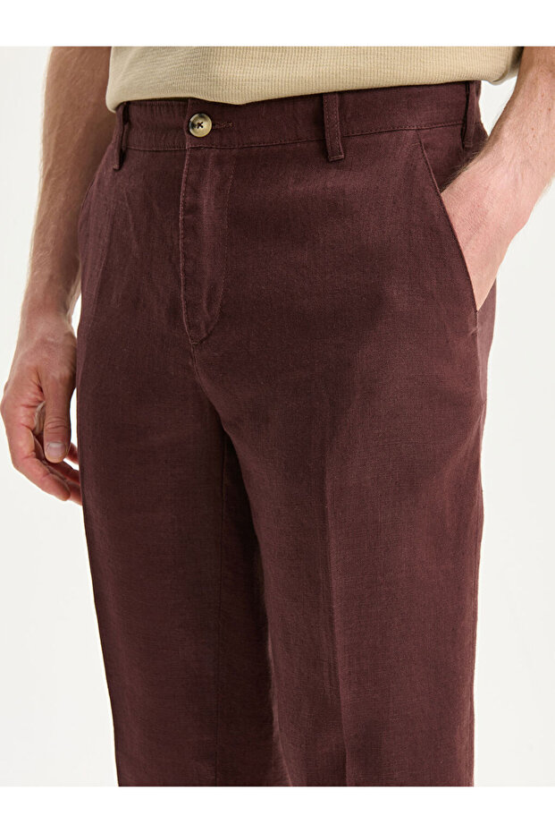 Create Your Style with Uzg Store |   Standard Fit Linen Men's Trousers - 3
