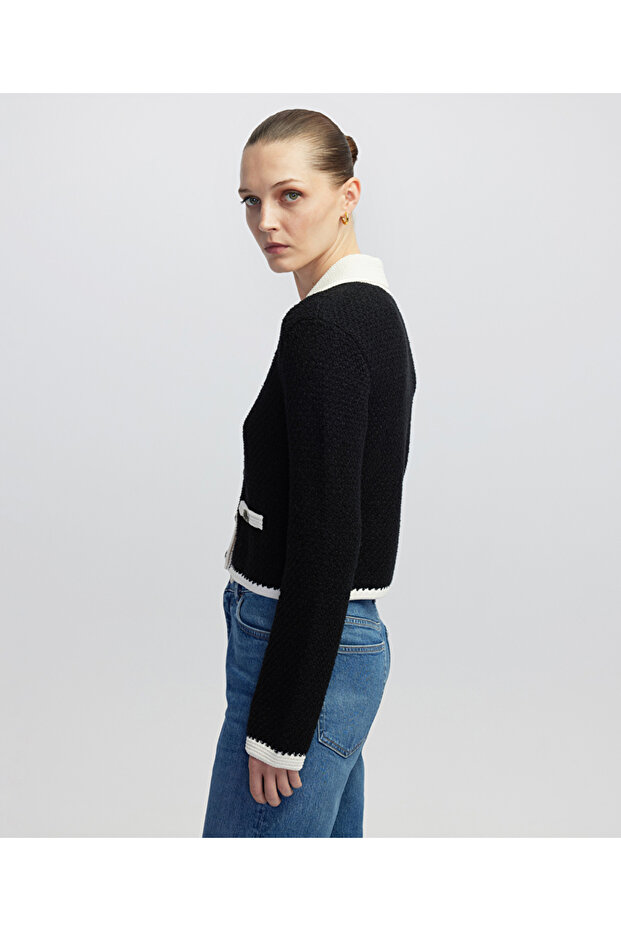 Colorblock triko hırka - 6