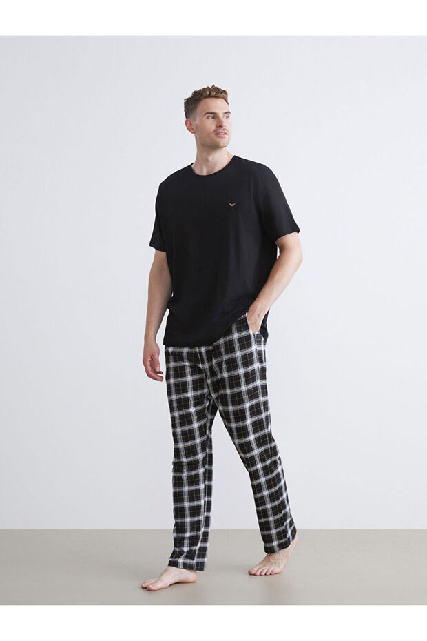 Siyah Standart Kalıp Erkek Pijama Takımı - 2