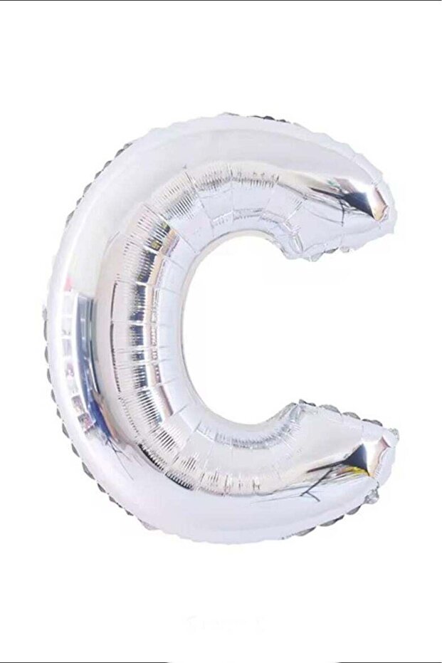 بالون حرف C من رقائق الألومنيوم - كبير 40 بوصة - فضي